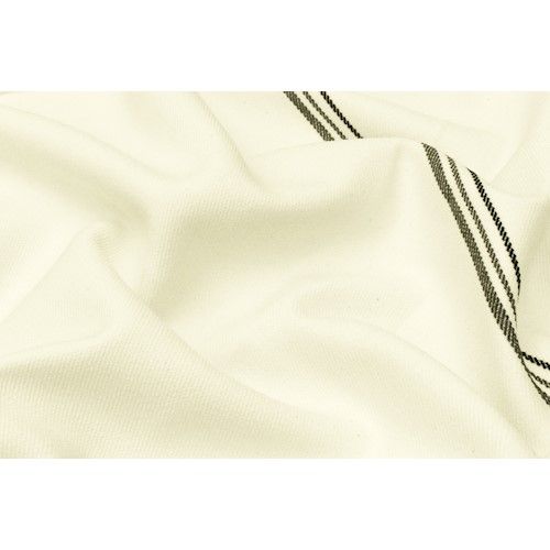 4 YD PC-Ivory/Black/Gray Stripe Twill Double Weave Jacketing  Fabric