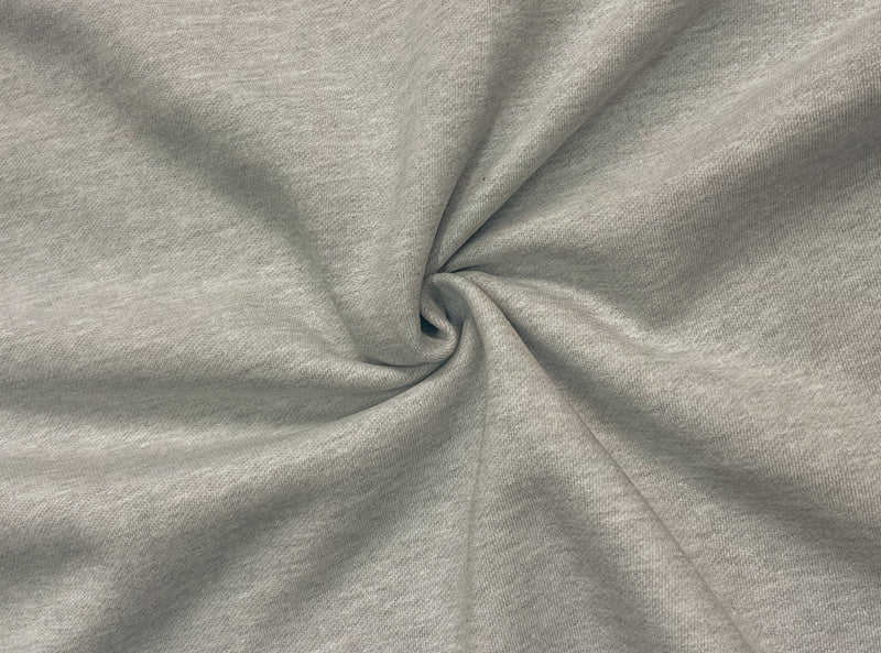 Light Gray 15 oz. Cotton Heavy Sweatshirt Fleece Knit Fabric