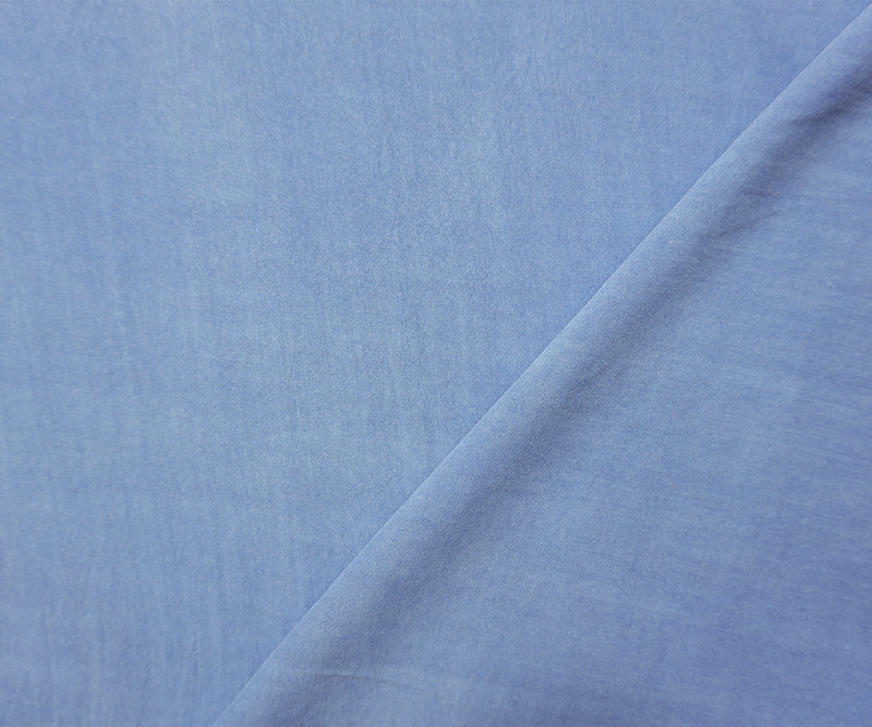 Blue Rayon Solid Challis Woven Fabric