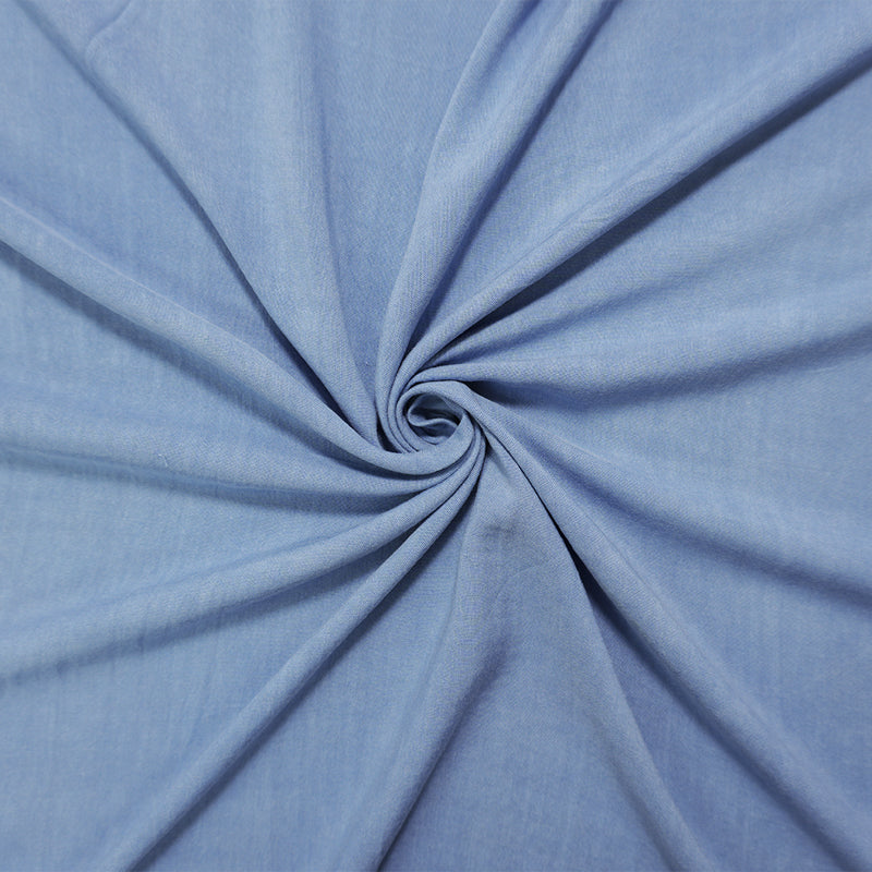Blue Rayon Solid Challis Woven Fabric