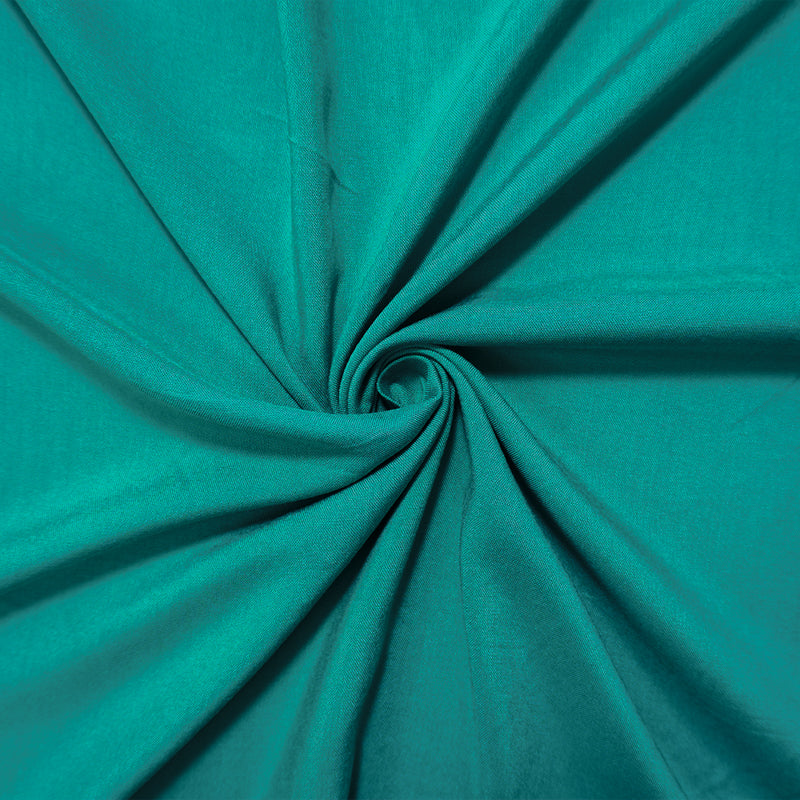 Teal Rayon Solid Challis Woven Fabric
