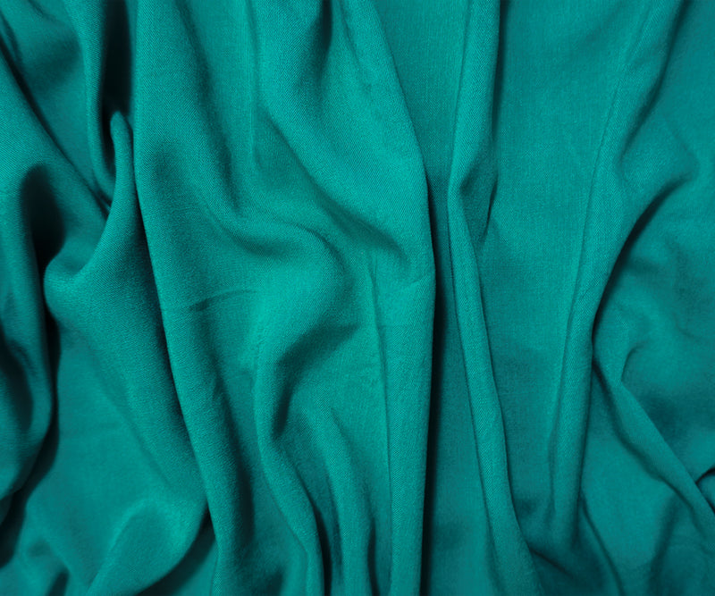 Teal Rayon Solid Challis Woven Fabric