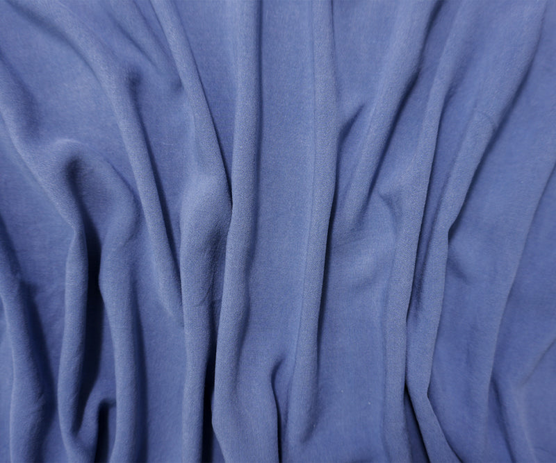 Blue Rayon Solid Challis Woven Fabric