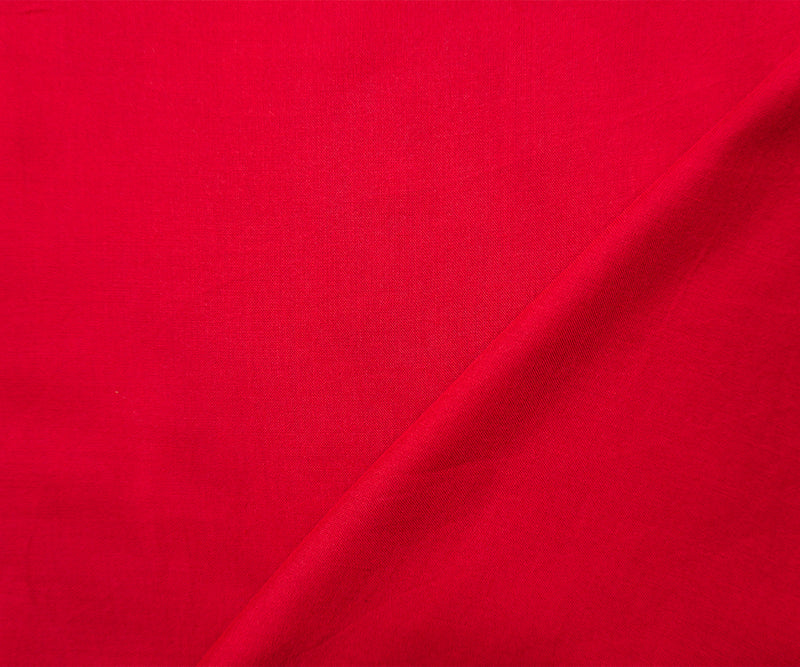 Red Rayon Solid Challis Woven Fabric