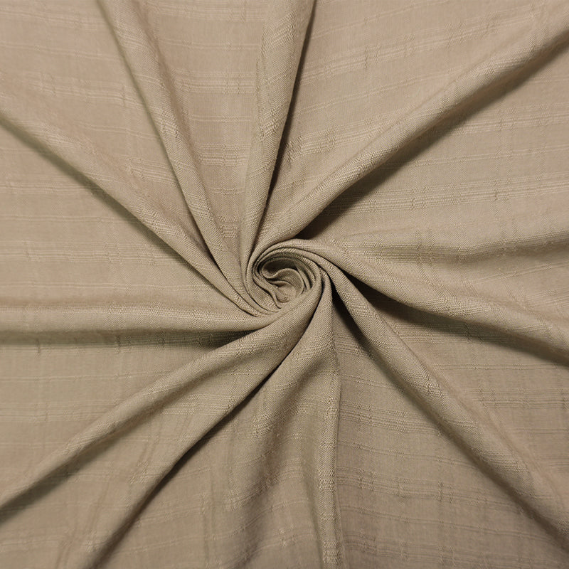 Taupe Brown Rayon Plaid-Check Challis Woven Fabric