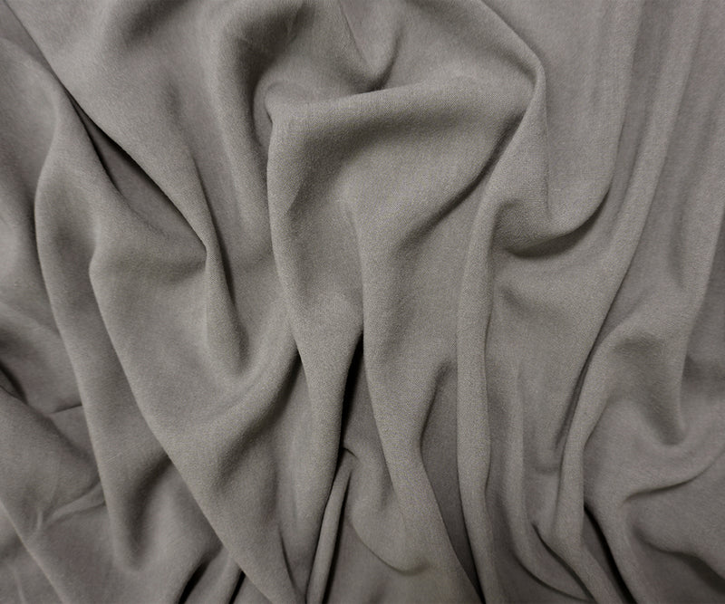 Gray Rayon Solid Challis Woven Fabric