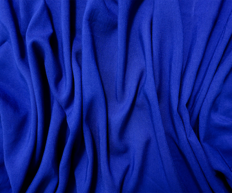 Blue Rayon Solid Challis Woven Fabric