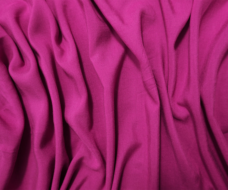Magenta Purple Rayon Solid Challis Woven Fabric