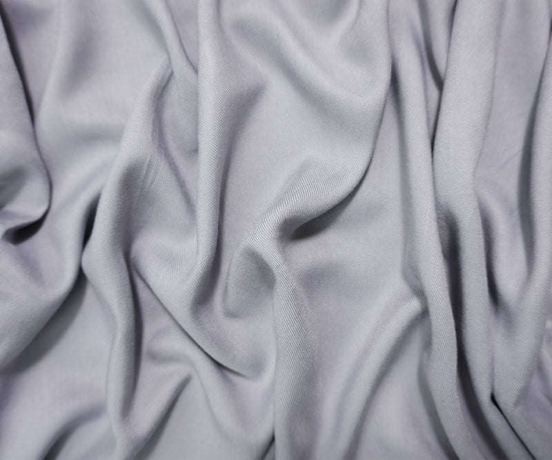 Gray Rayon Solid Twill Woven Fabric