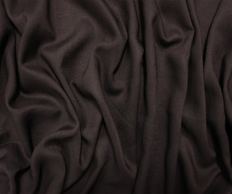 Brown Rayon Solid Challis Woven Fabric