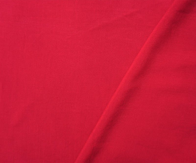 Red Rayon Solid Challis Woven Fabric