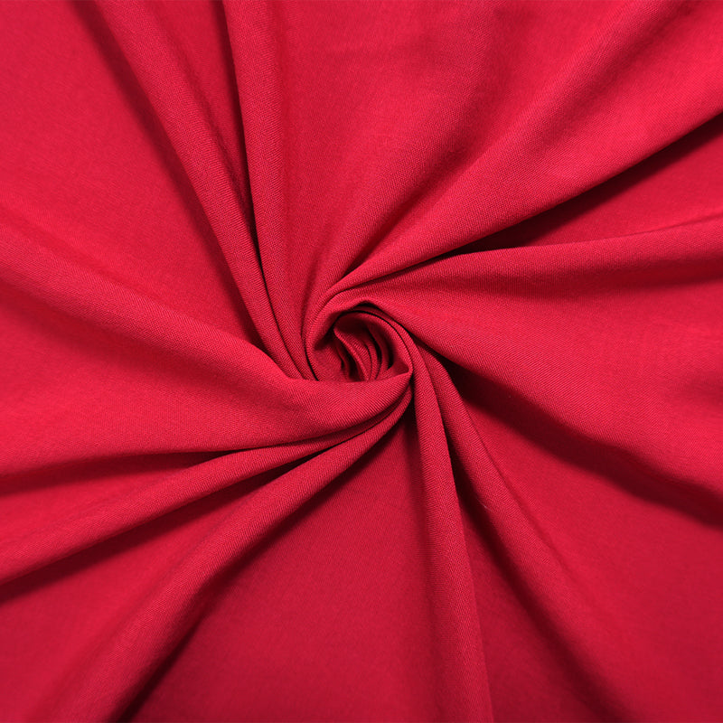 Red Rayon Solid Challis Woven Fabric