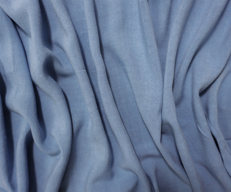 Blue Rayon Solid Challis Woven Fabric