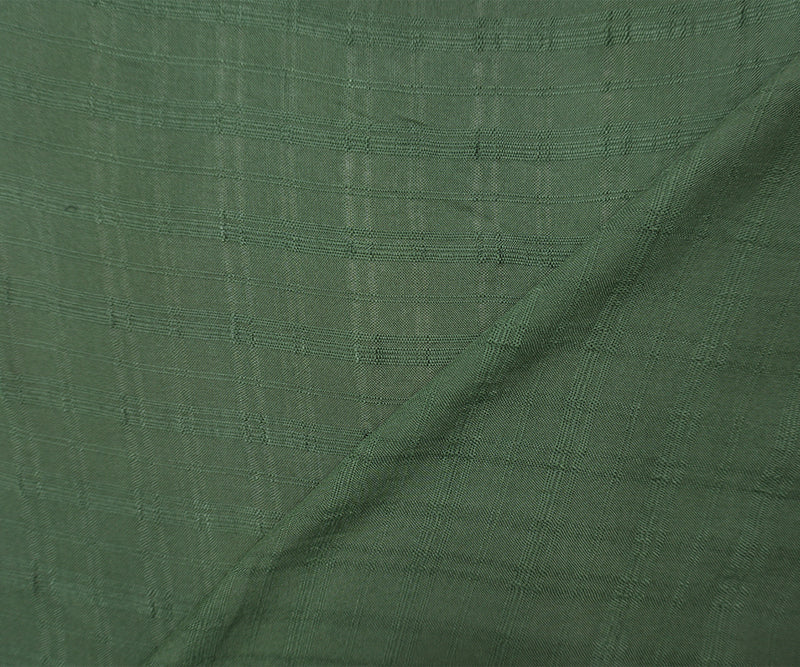 Green Rayon Plaid-Check Challis Woven Fabric