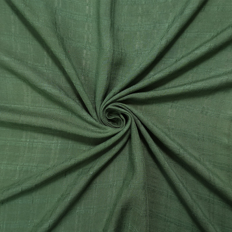 Green Rayon Plaid-Check Challis Woven Fabric