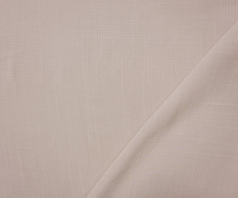 Light Gray Rayon Solid Cross Hatch Linen-Look Challis Woven Fabric