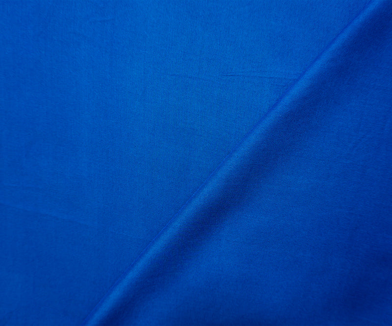 Aegean Blue Rayon Solid Challis Woven Fabric