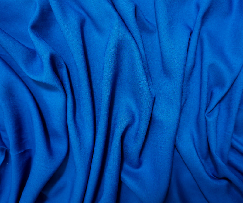 Aegean Blue Rayon Solid Challis Woven Fabric