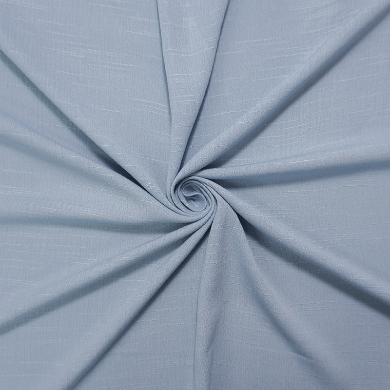 Blue Linen-Look Rayon Slub Gauze Woven Fabric