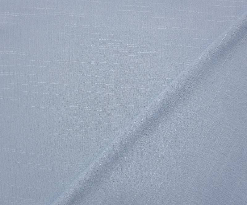 Blue Linen-Look Rayon Slub Gauze Woven Fabric