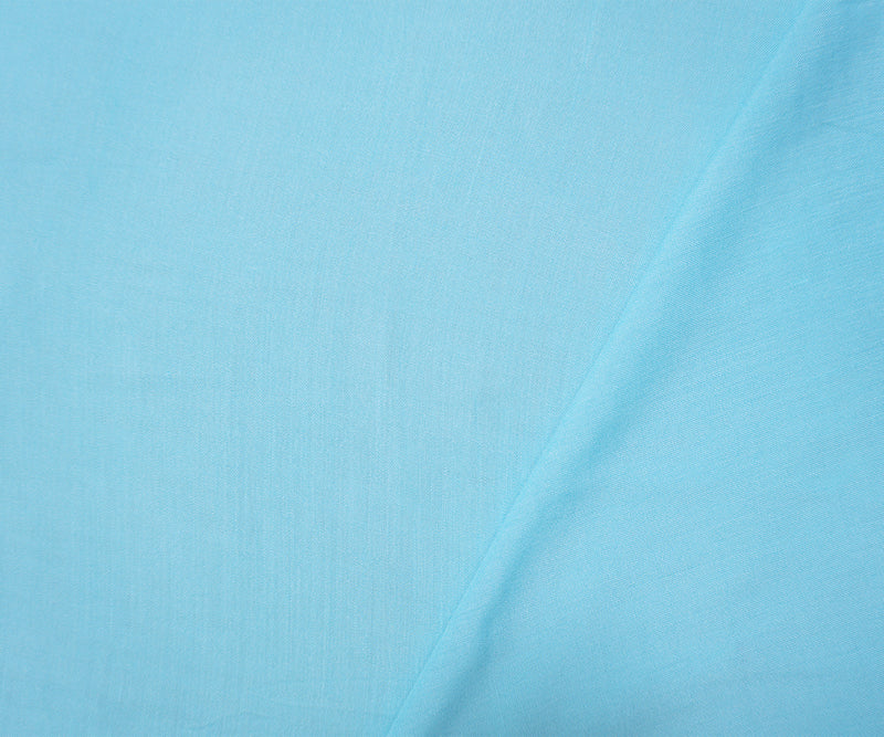 Light Blue Rayon Solid Challis Woven Fabric