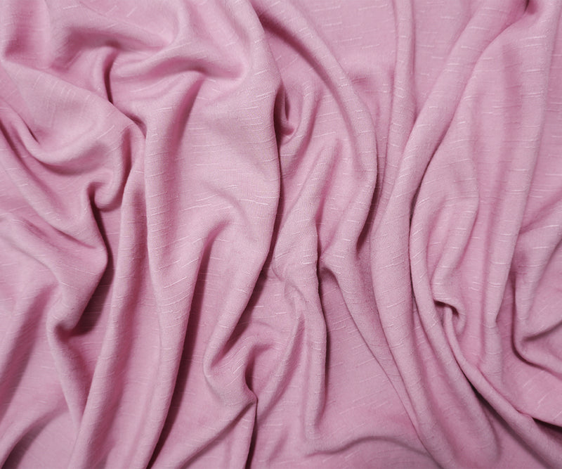 Light Purple Rayon Slub Linen-Look Challis Woven Fabric