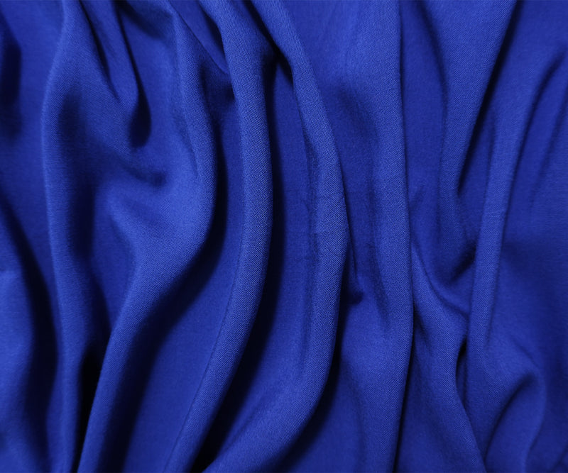 Cobalt Blue Rayon Solid Challis Woven Fabric