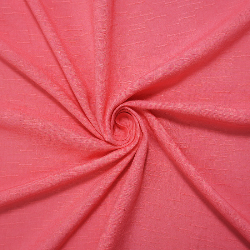 Pink Rayon Slub Linen-Look Challis Woven Fabric
