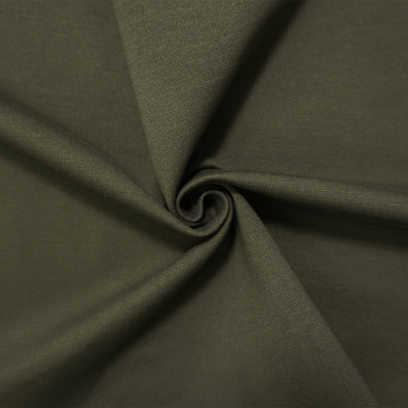 Deep Green Nylon Blend Stretch Solid Ponte De Roma Double Knit Fabric