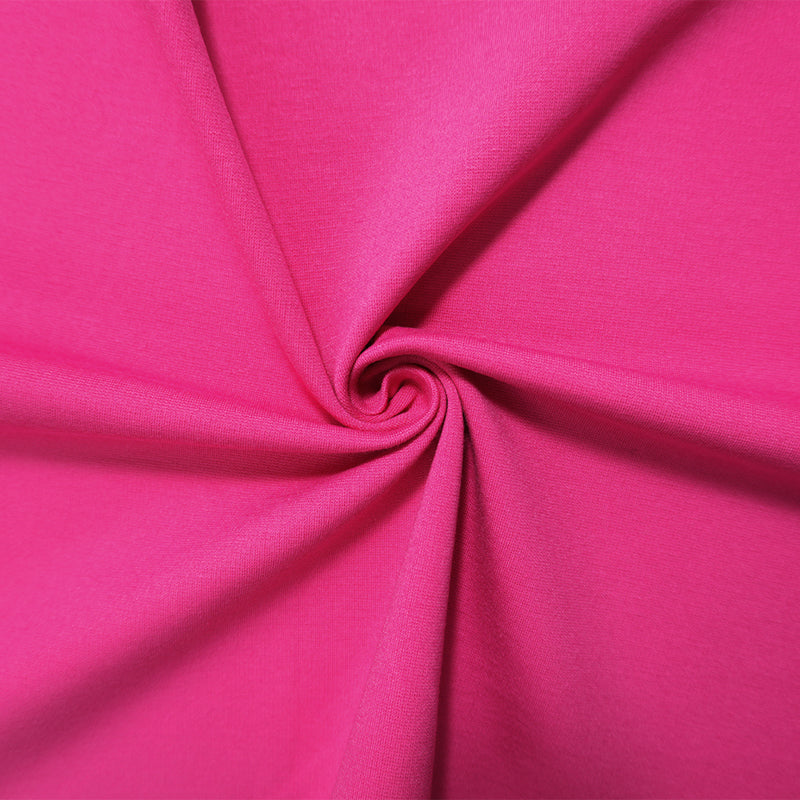 Pink Nylon Blend Stretch Solid Ponte De Roma Double Knit Fabric