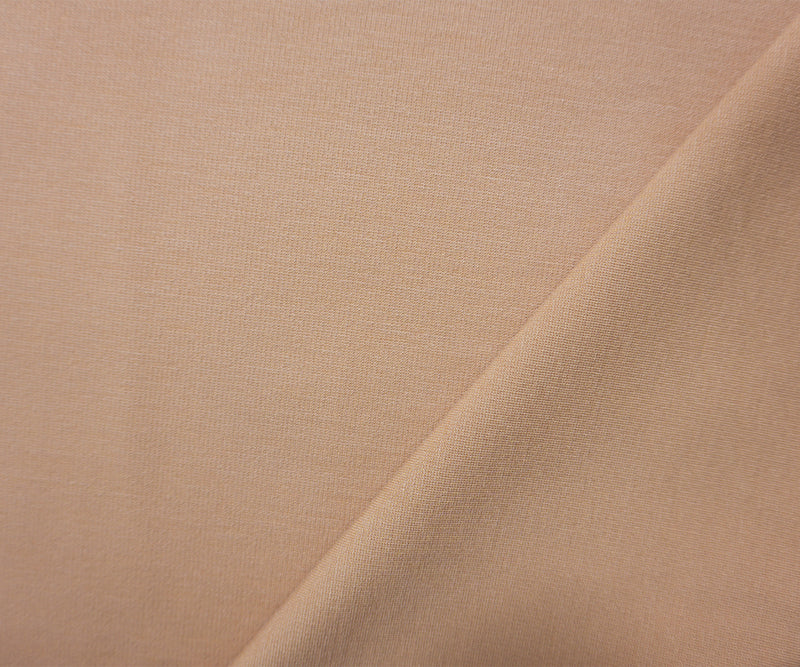 Beige Nylon Blend Stretch Solid Ponte De Roma Double Knit Fabric