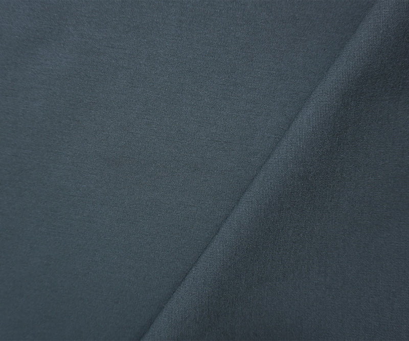 Gray Nylon Blend Stretch Solid Ponte De Roma Double Knit Fabric