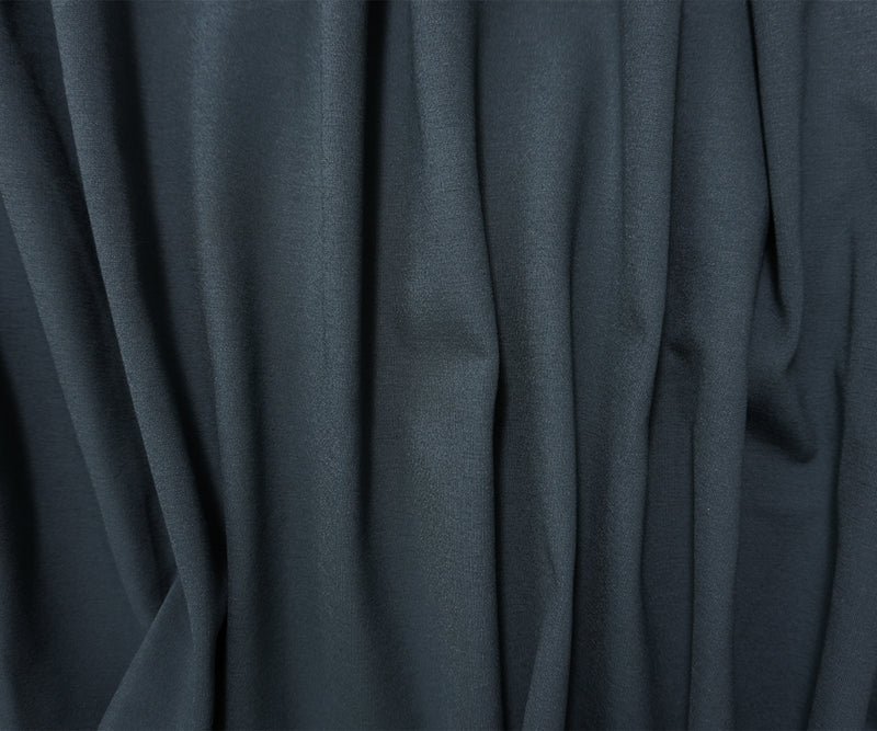 Gray Nylon Blend Stretch Solid Ponte De Roma Double Knit Fabric
