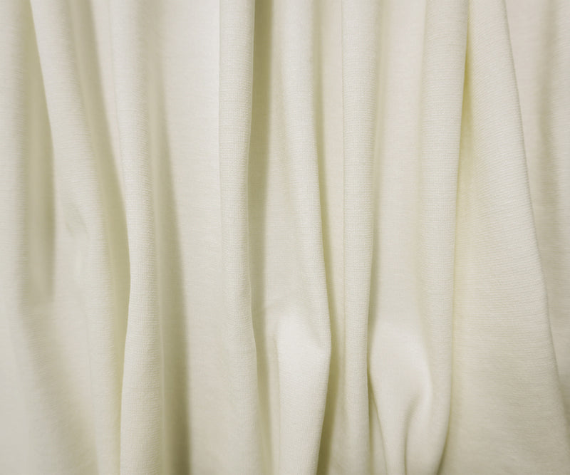 2 YD PC-Off-White Nylon Blend Stretch Solid Ponte De Roma Double Knit Fabric