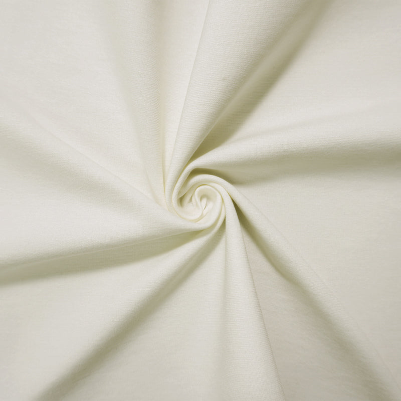 2 YD PC-Off-White Nylon Blend Stretch Solid Ponte De Roma Double Knit Fabric