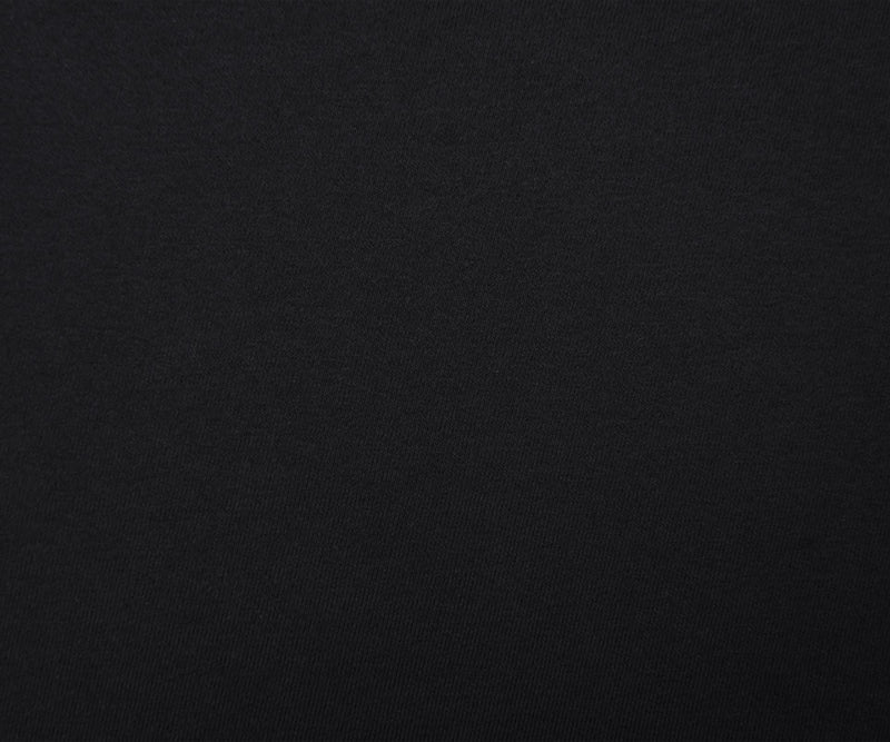 Black Cotton-Poly Solid Fleece Knit Fabric
