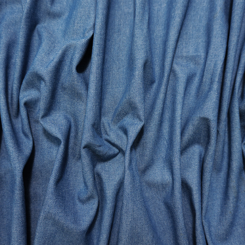 Blue 6 oz. Washed Cotton Denim Woven Fabric
