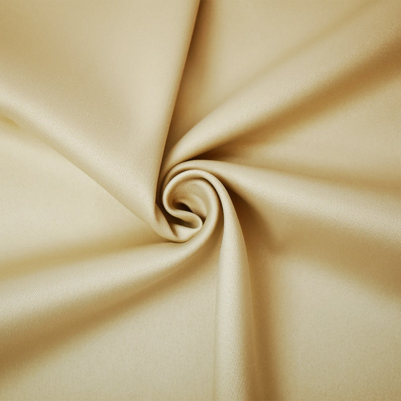 Beige Poly Spandex Stretch Solid Stretch Lamour Woven Fabric
