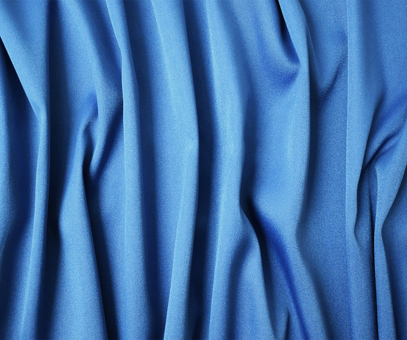 Blue Poly Spandex Stretch Solid Stretch Lamour Woven Fabric