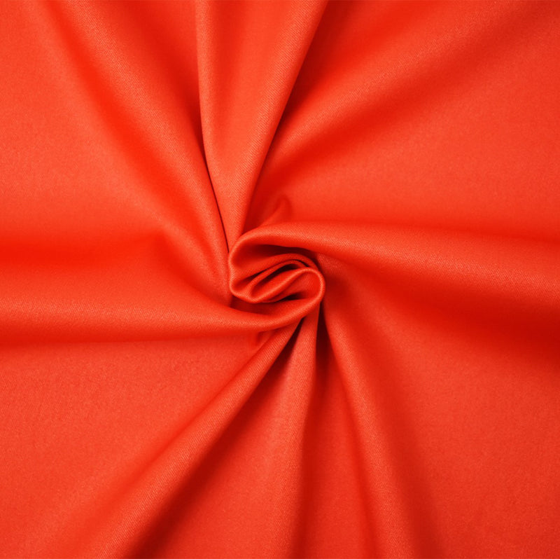Orange Poly Spandex Stretch Solid Stretch Lamour Woven Fabric