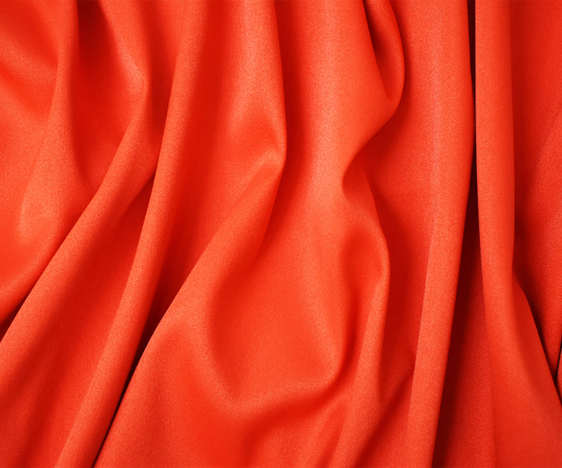 Orange Poly Spandex Stretch Solid Stretch Lamour Woven Fabric