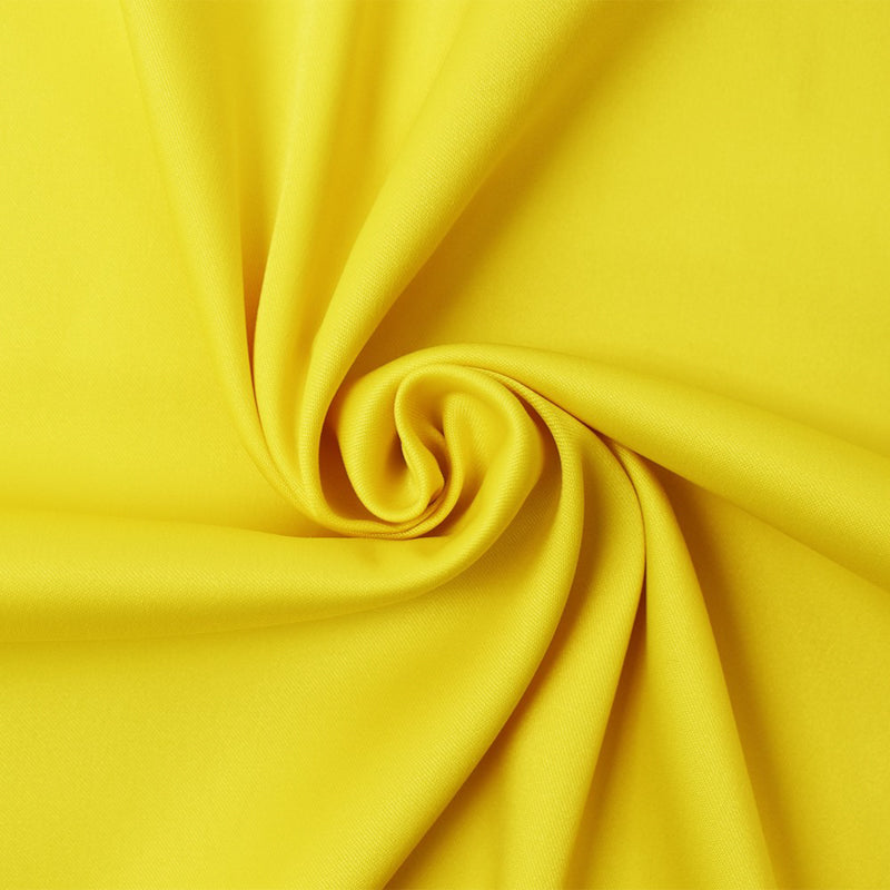 Yellow Poly Spandex Stretch Solid Stretch Lamour Woven Fabric