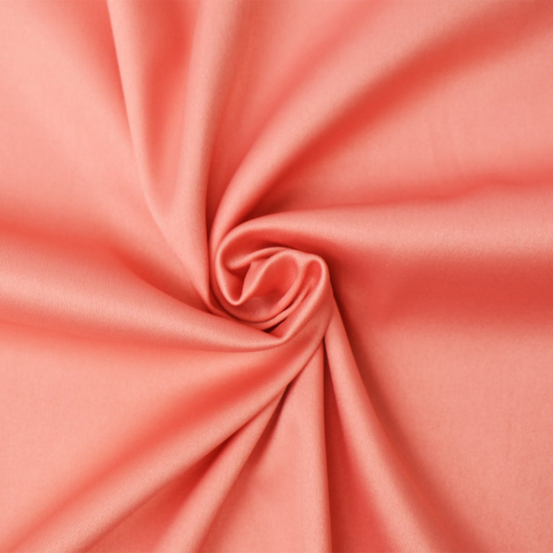 Coral Orange Poly Spandex Stretch Solid Stretch Lamour Woven Fabric