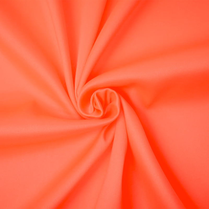 Neon Orange Poly Spandex Stretch Solid Stretch Lamour Woven Fabric