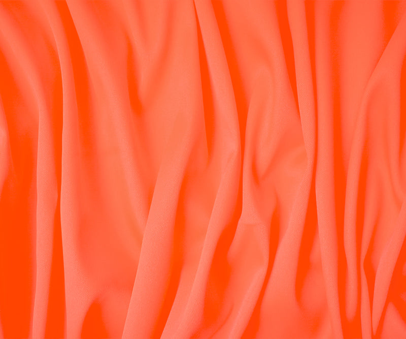 Neon Orange Poly Spandex Stretch Solid Stretch Lamour Woven Fabric