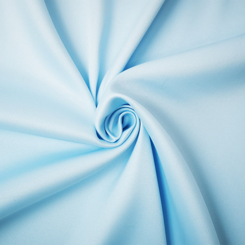 Light Blue Poly Spandex Stretch Solid Stretch Lamour Woven Fabric