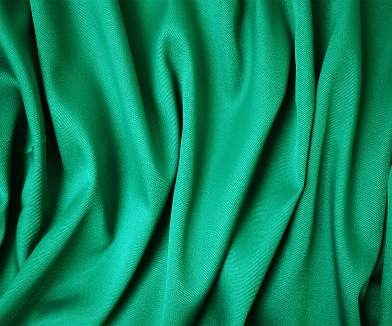 Green Poly Spandex Stretch Solid Stretch Lamour Woven Fabric