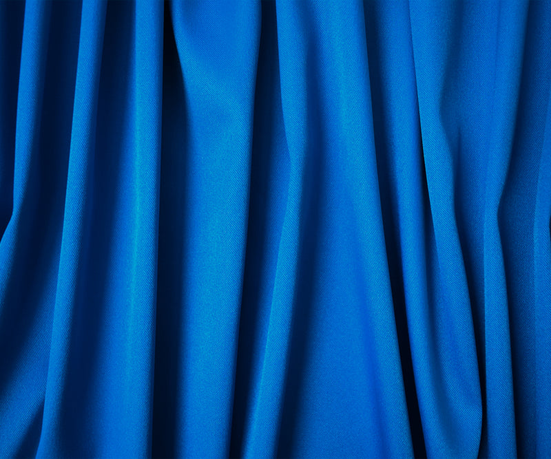 Blue Poly Spandex Stretch Solid Stretch Lamour Woven Fabric