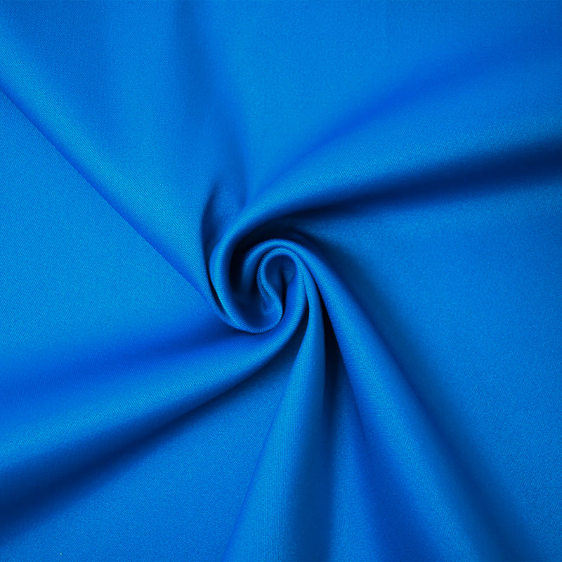 Blue Poly Spandex Stretch Solid Stretch Lamour Woven Fabric