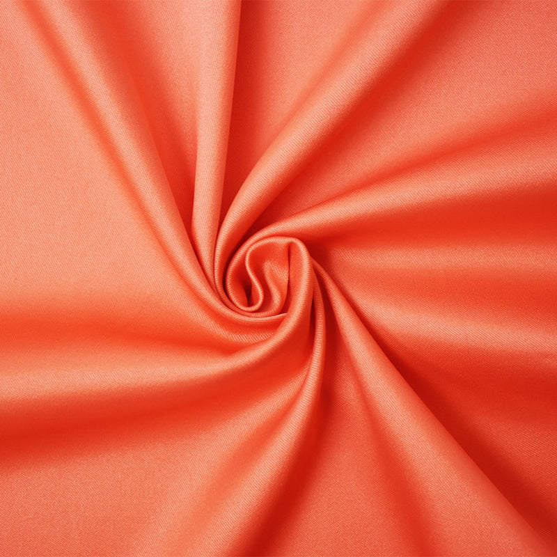 Orange Poly Spandex Stretch Solid Stretch Lamour Woven Fabric